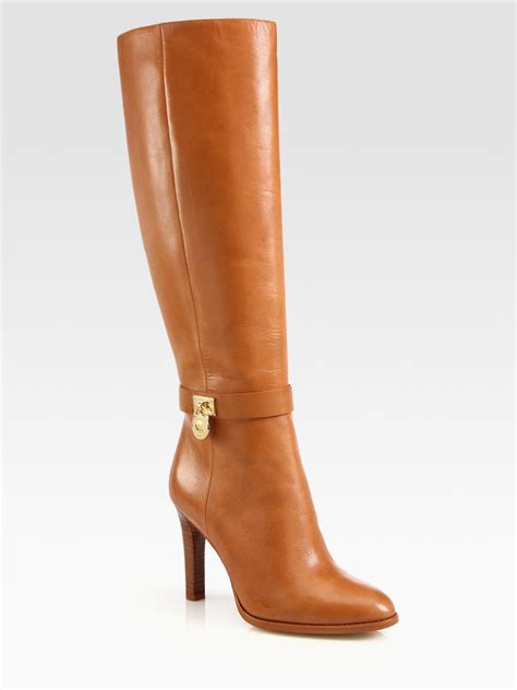 michael kors brown leather|Michael Kors leather boots.